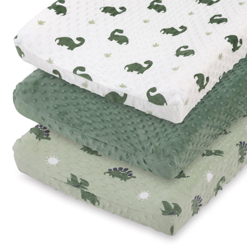 Baby Changing Pad Covers Boy, Minky Changing Table Sheets, Dinosaur Nursery Decor, Sage Green Baby Items