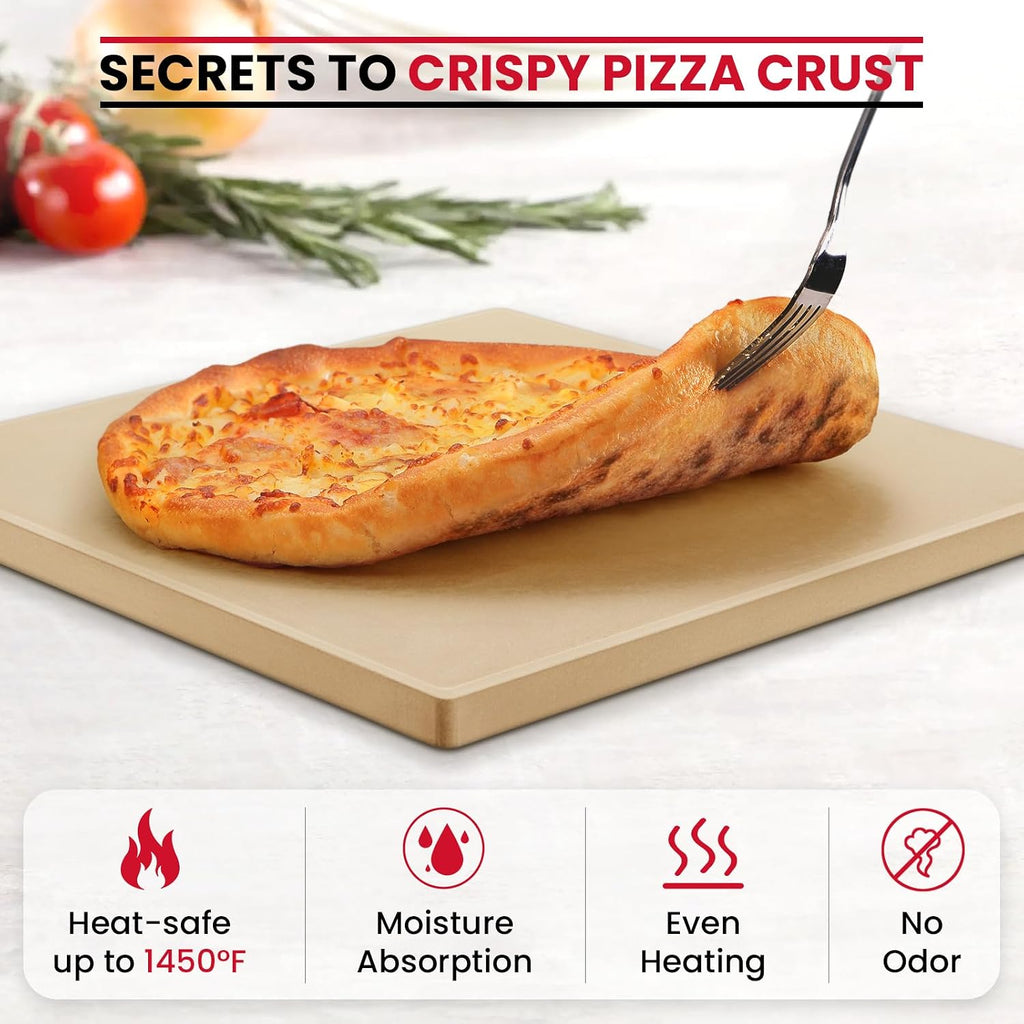 16 x 16 Inch Square Cordierite Pizza Stone for Oven Grill, 9.6 Lbs
