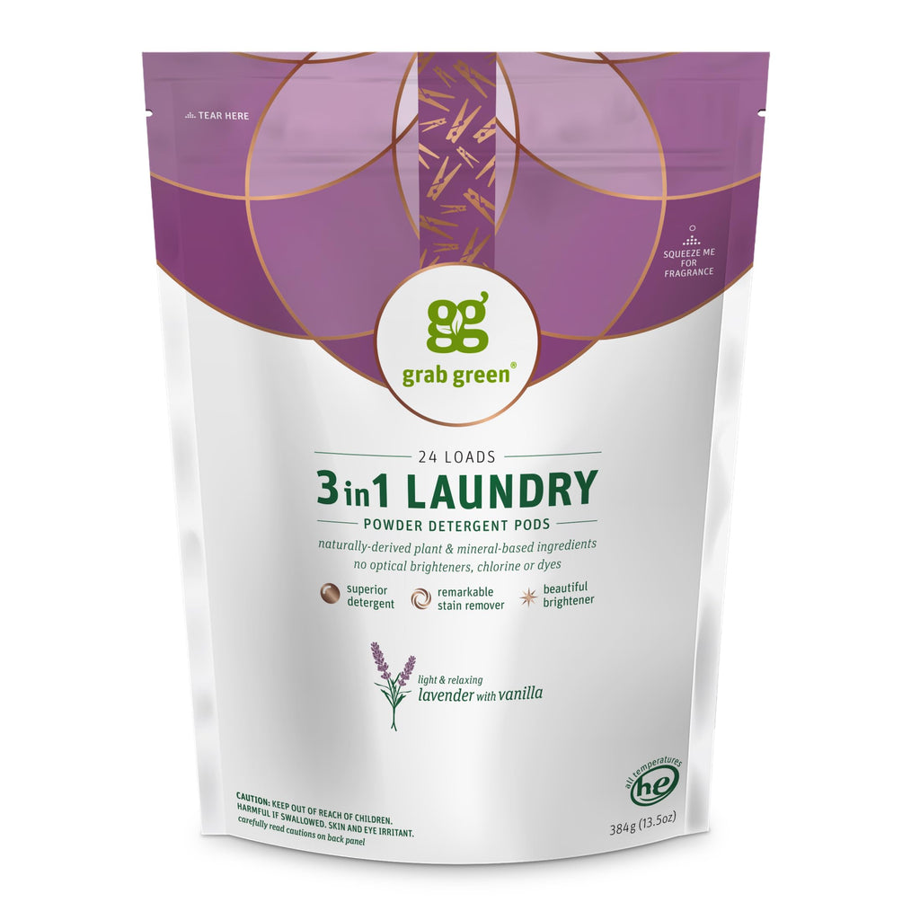 3-in-1 Laundry Detergent Pods, Lavender + Vanilla, 24 Count