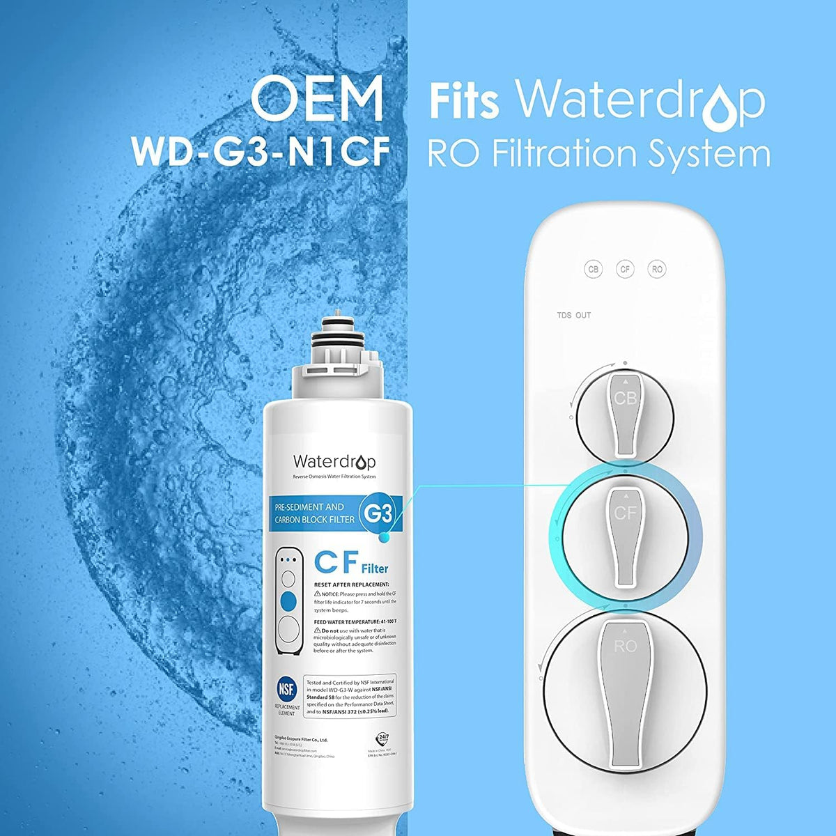 G3-N1CF Filter, Replacement for G3-W & G3P600 & G3P800 RO System