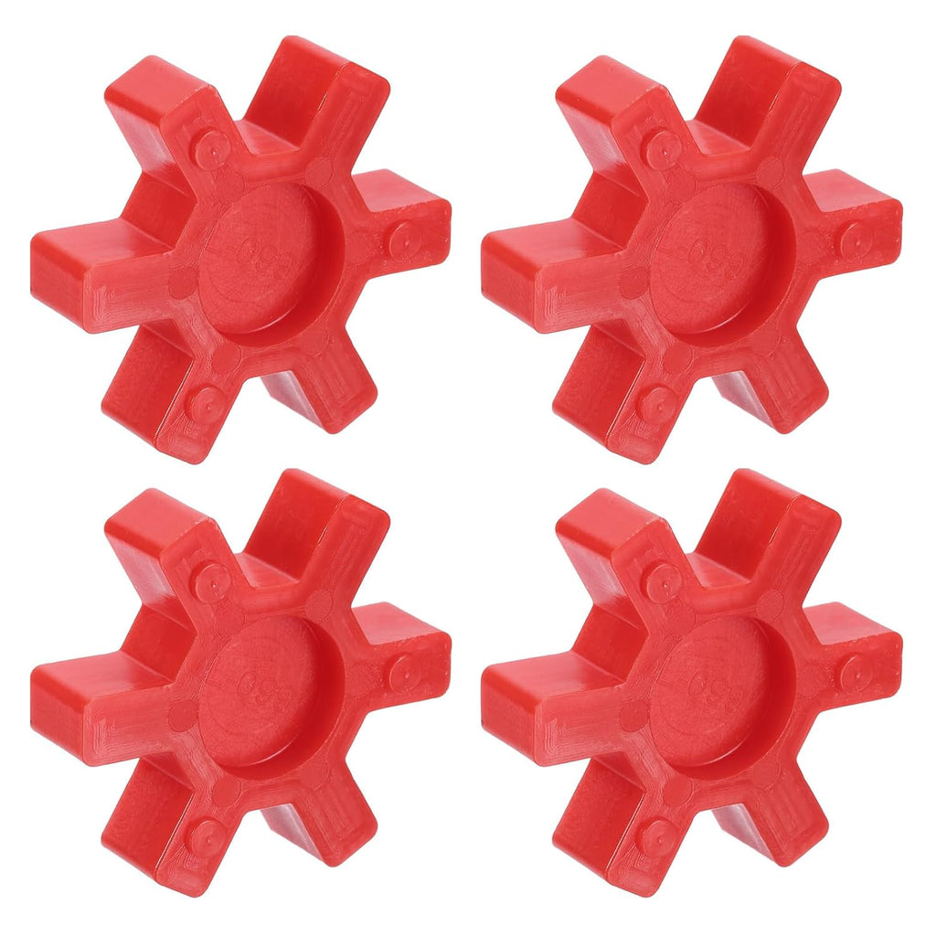 uxcell 4pcs L099/L100 Jaw Coupling Insert,Urethane Flexible Solid Type,Red