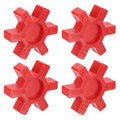uxcell 4pcs L099/L100 Jaw Coupling Insert,Urethane Flexible Solid Type,Red