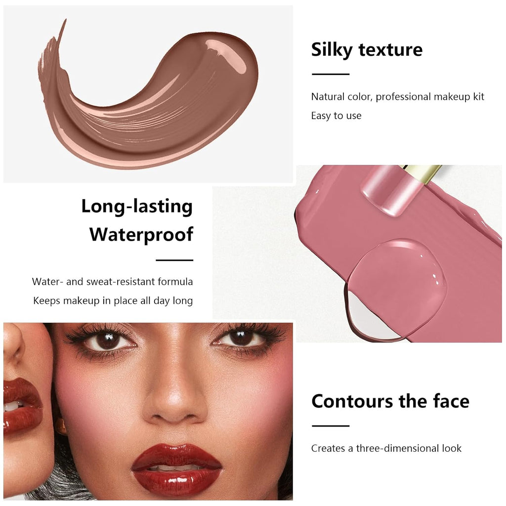 6 Colors Cream Contour Stick Makeup Contour Kit, Double-ended Cream Bronzer for Sculpt, Highlighter and Blush Stick