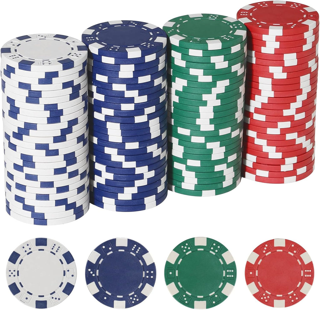 11.5 Gram Poker Chips,100pc Casino Poker Chips for Texas Hold'em, Blackjack Chips,Casino Poker Games Kit,Poker Chip