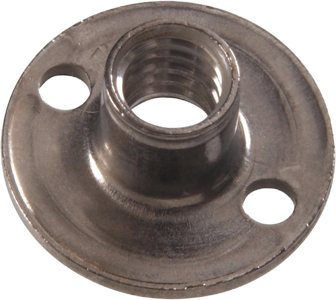 Hillman 4143 Stainless Round Base Tee Nut (#10-24 x 9/32" x 3/4"), Stainless Steel