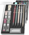 Art Mechanical Pencil Set, 5 Sizes (0.3, 0.5, 0.7, 0.9, 2.0mm) | 5 HB Lead Refills & 10 Eraser Refills, Precision