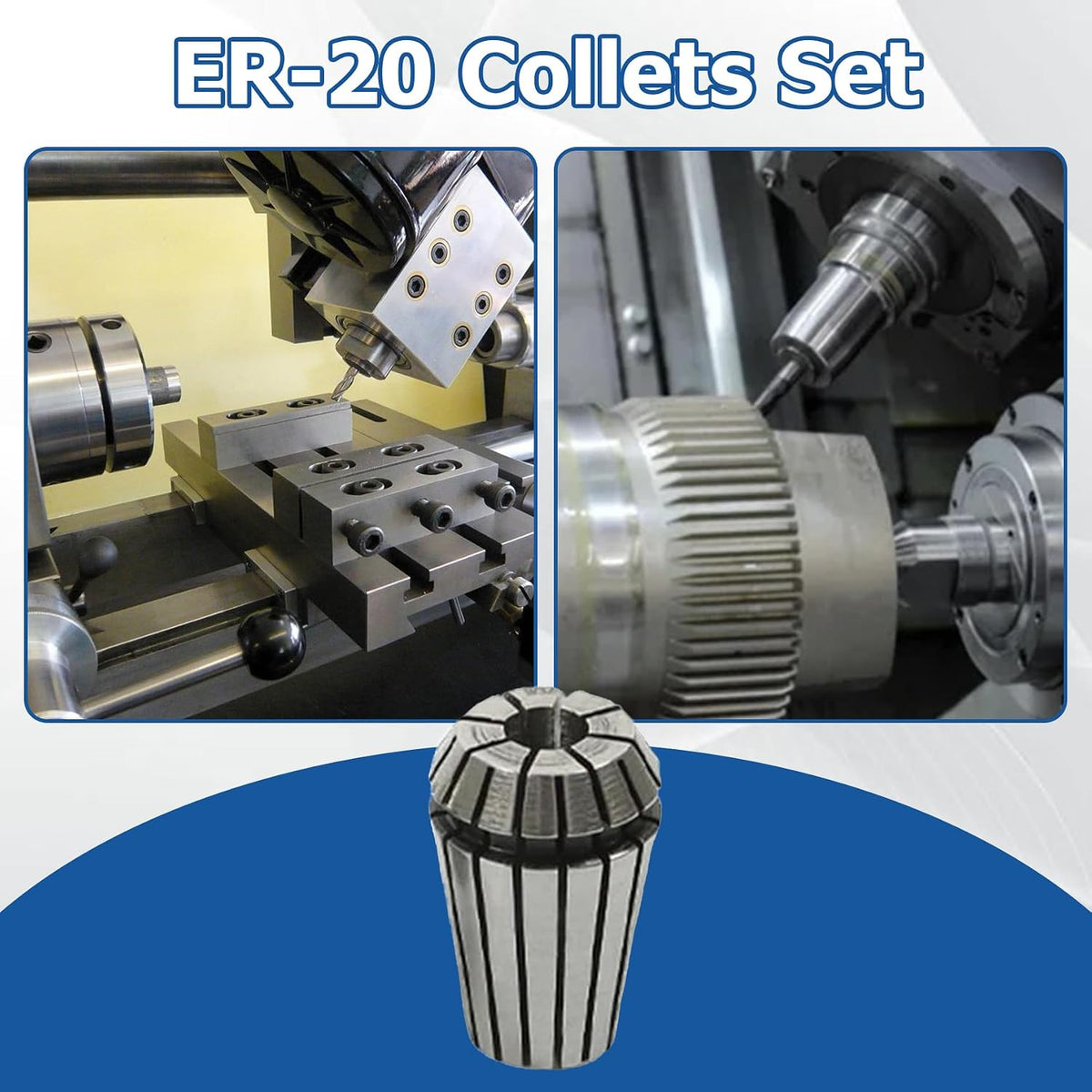 WFLNHB 12 Pcs ER20 1/8"-1/2" ER-20 Collets Set High Accuracy