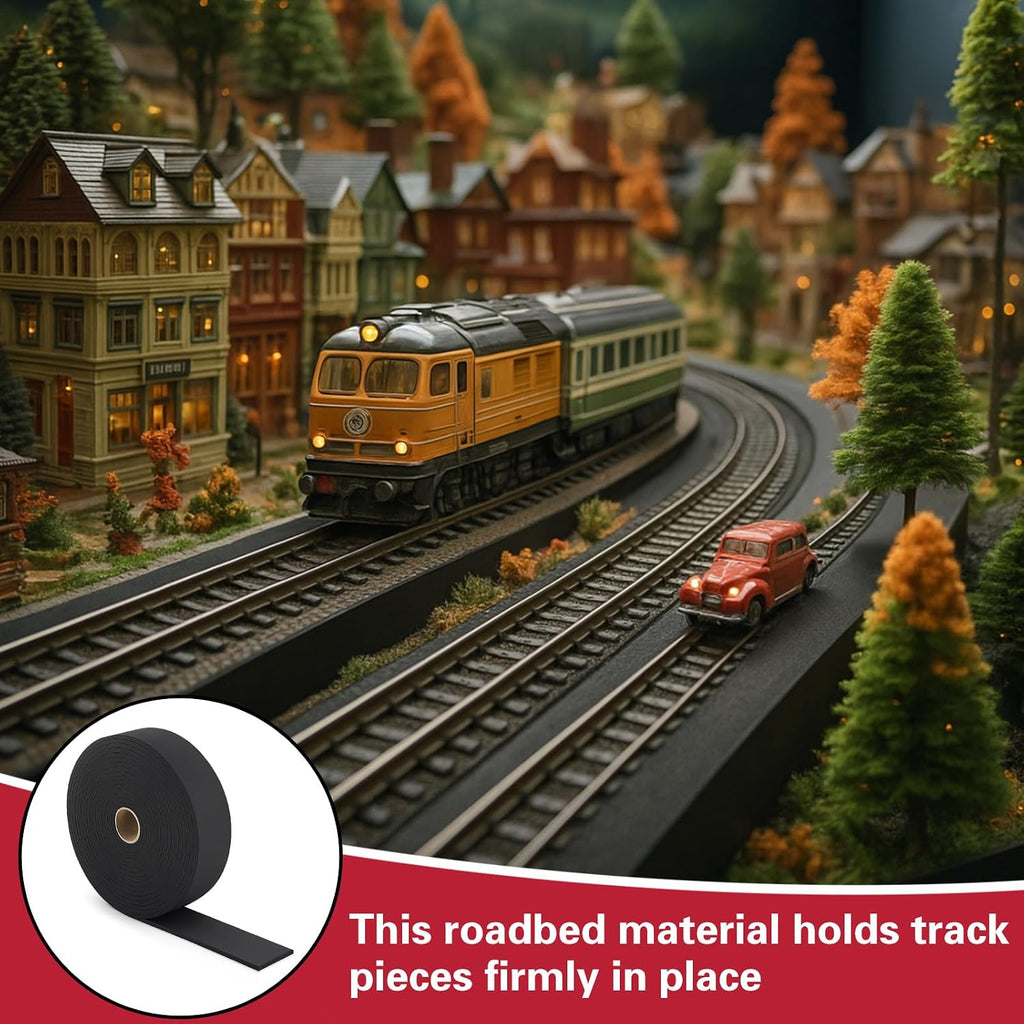 2 Roll N Scale Track 24ft Model Train Foam Roadbed Shock Absorption | Eva Roadbed Base for O N Ho Scale Track