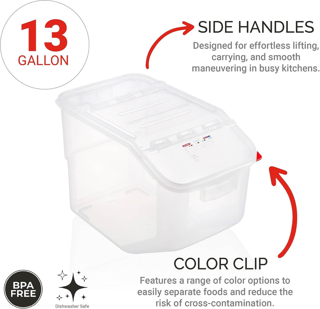 Ingredient Bin, Storage Container for Large Quantity Ingredients, Use in Commercial or Home Kitchen, 13 Gallons, 4