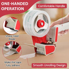 Heavy Duty Packing Tape Dispenser Gun with Safety Blade Cover, 3-Inch Inner Core, for 2-Inch Wide Packing Tape