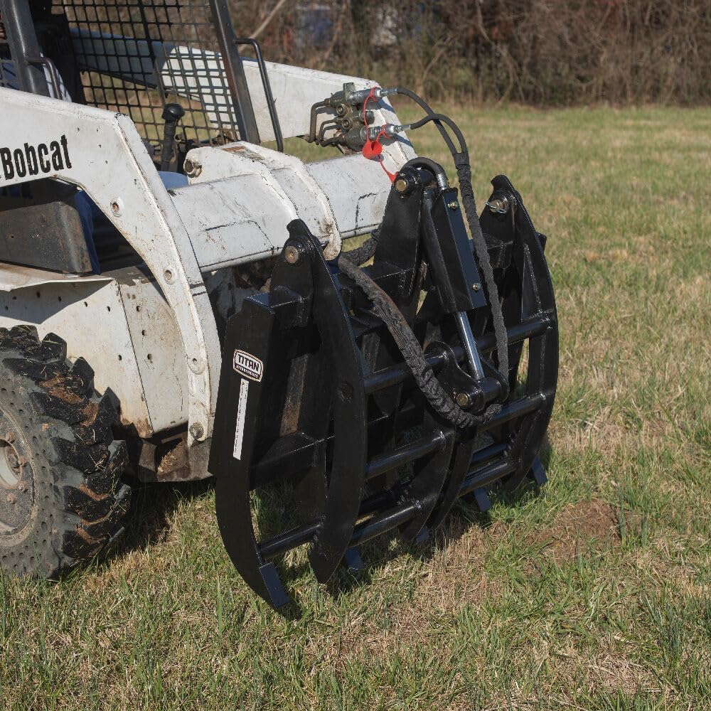 Skid Steer 48" Light-Duty Single Cylinder Root Grapple Rake, Economy Series