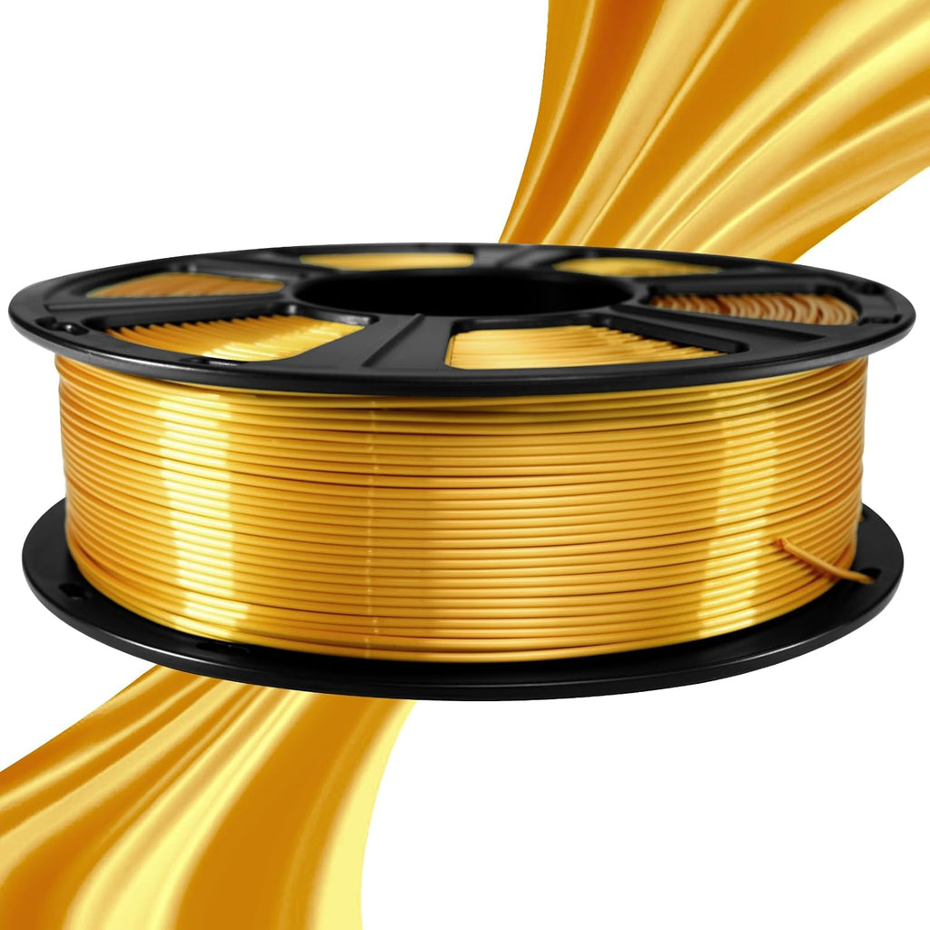 Silk PLA Filament 1.75mm for 3D Printer, Metal-Like Shiny Consumables 1kg (2.2lbs) 1 Spool, Dimensional Accuracy +/