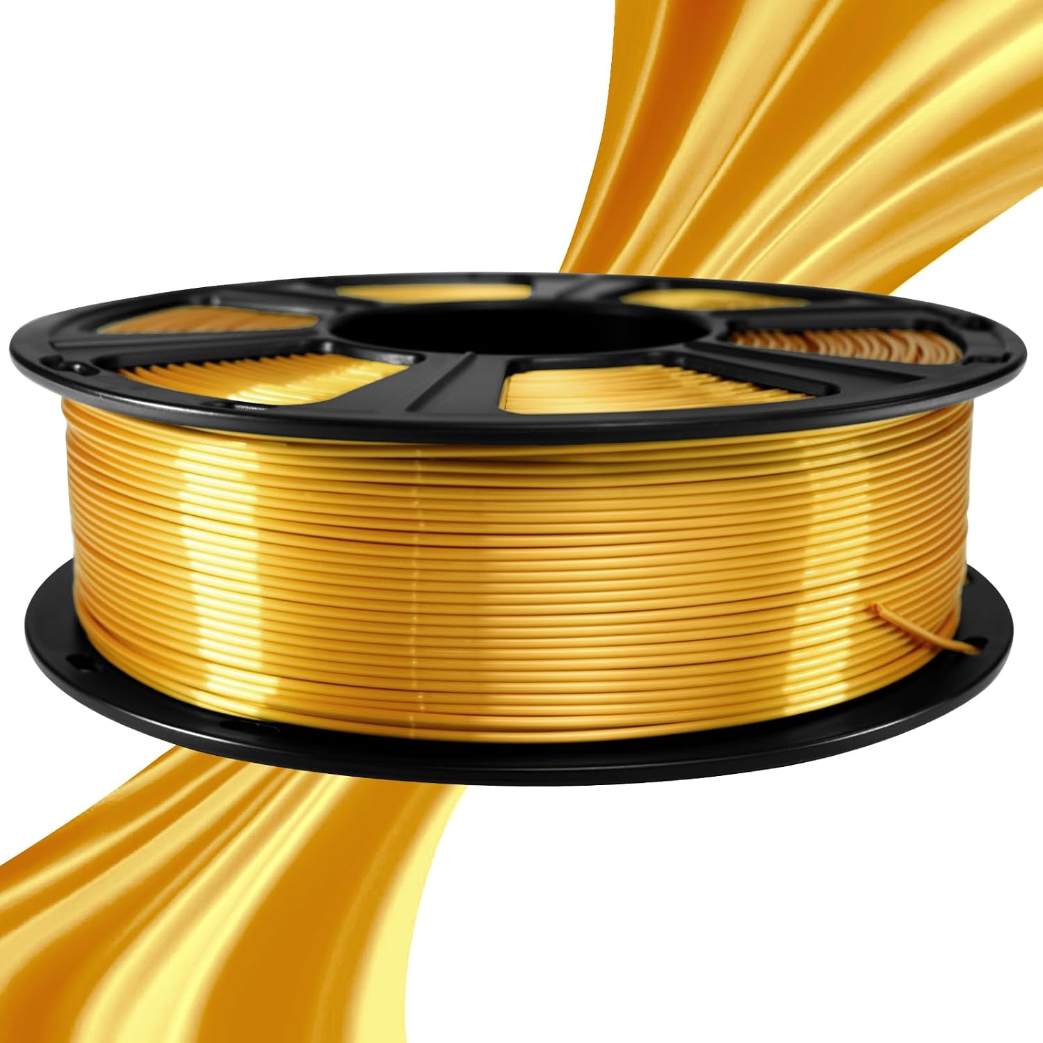 Silk PLA Filament 1.75mm for 3D Printer, Metal-Like Shiny Consumables 1kg (2.2lbs) 1 Spool, Dimensional Accuracy +/