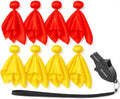 Referee Game Penalty Flags Set – 8 x Soccer Penalty Flags (4 Red & 4 Yellow) + Black Whistle – Ultimate Football