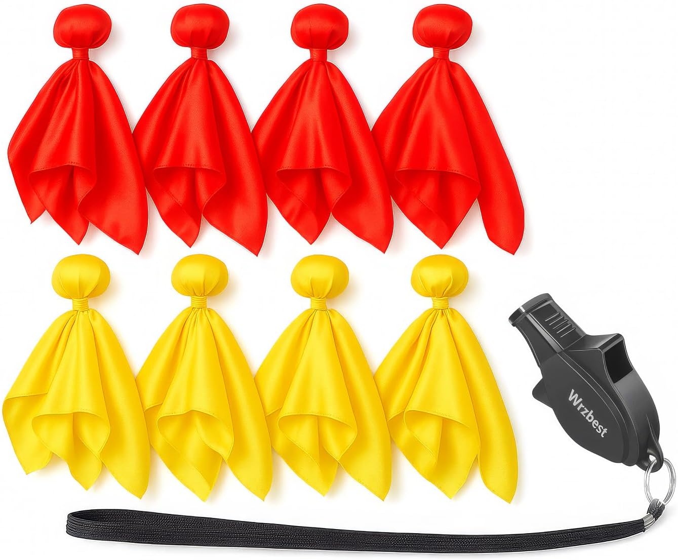 Referee Game Penalty Flags Set – 8 x Soccer Penalty Flags (4 Red & 4 Yellow) + Black Whistle – Ultimate Football