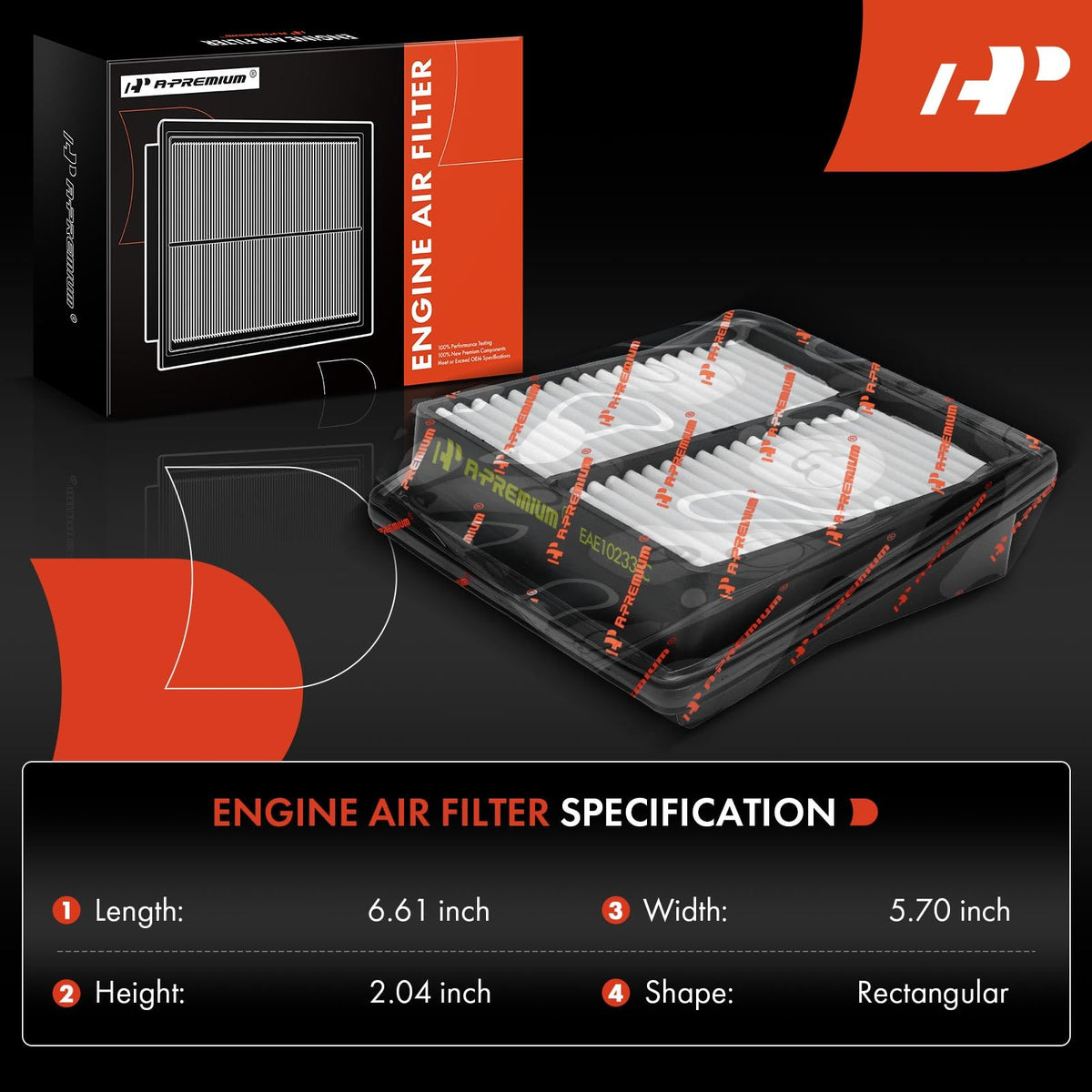 A-Premium 2-PC Engine Air Filter Compatible with Honda Model
