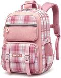Backpack for Girls,Cute Plaid Backpack,Preppy Bookbag for Elementary & Middle School Students,Large Capacity School