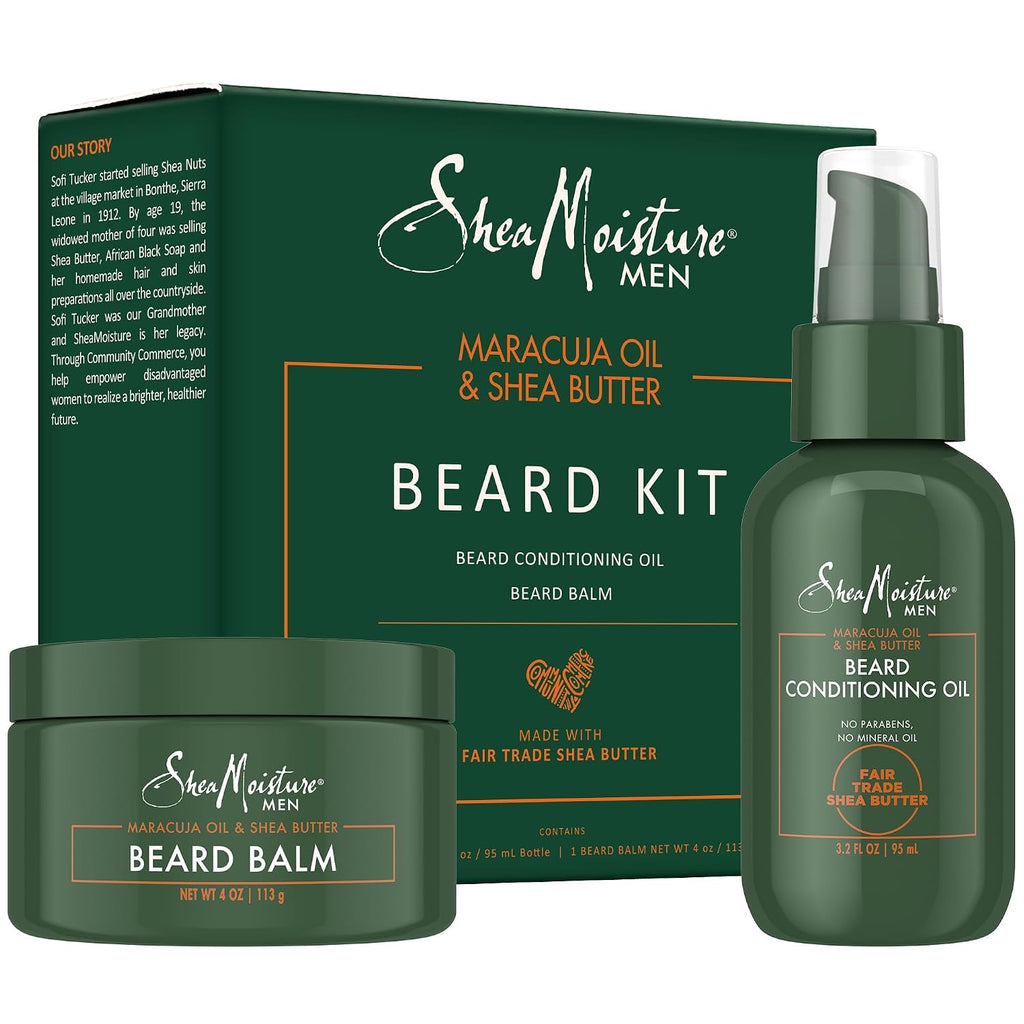SheaMoisture Beard Kit (Oil & Balm), Gifts for Men | Beard Care Kit for Men with Conditioning Beard Oil and