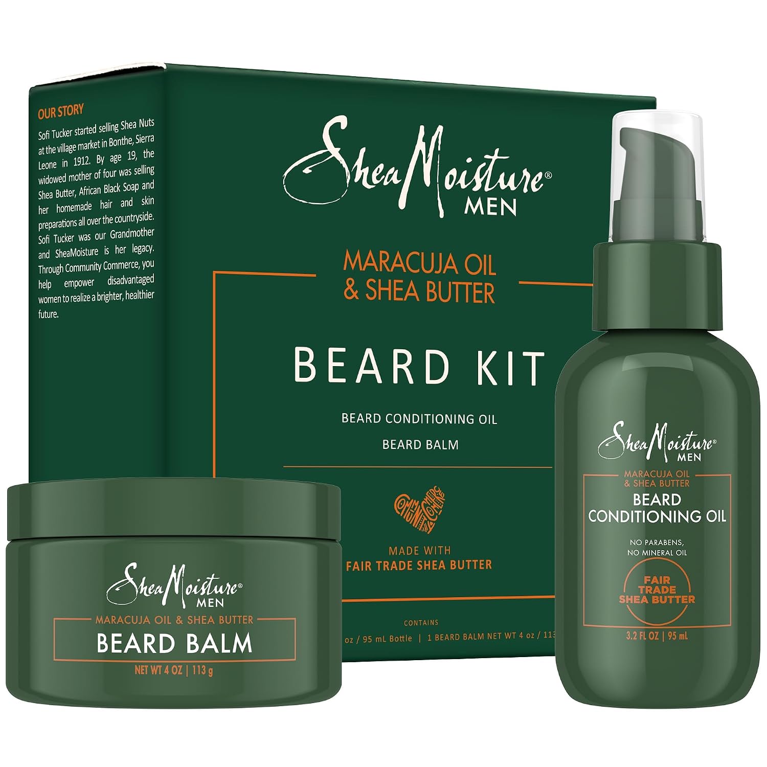 SheaMoisture Beard Kit (Oil & Balm), Gifts for Men | Beard Care Kit for Men with Conditioning Beard Oil and