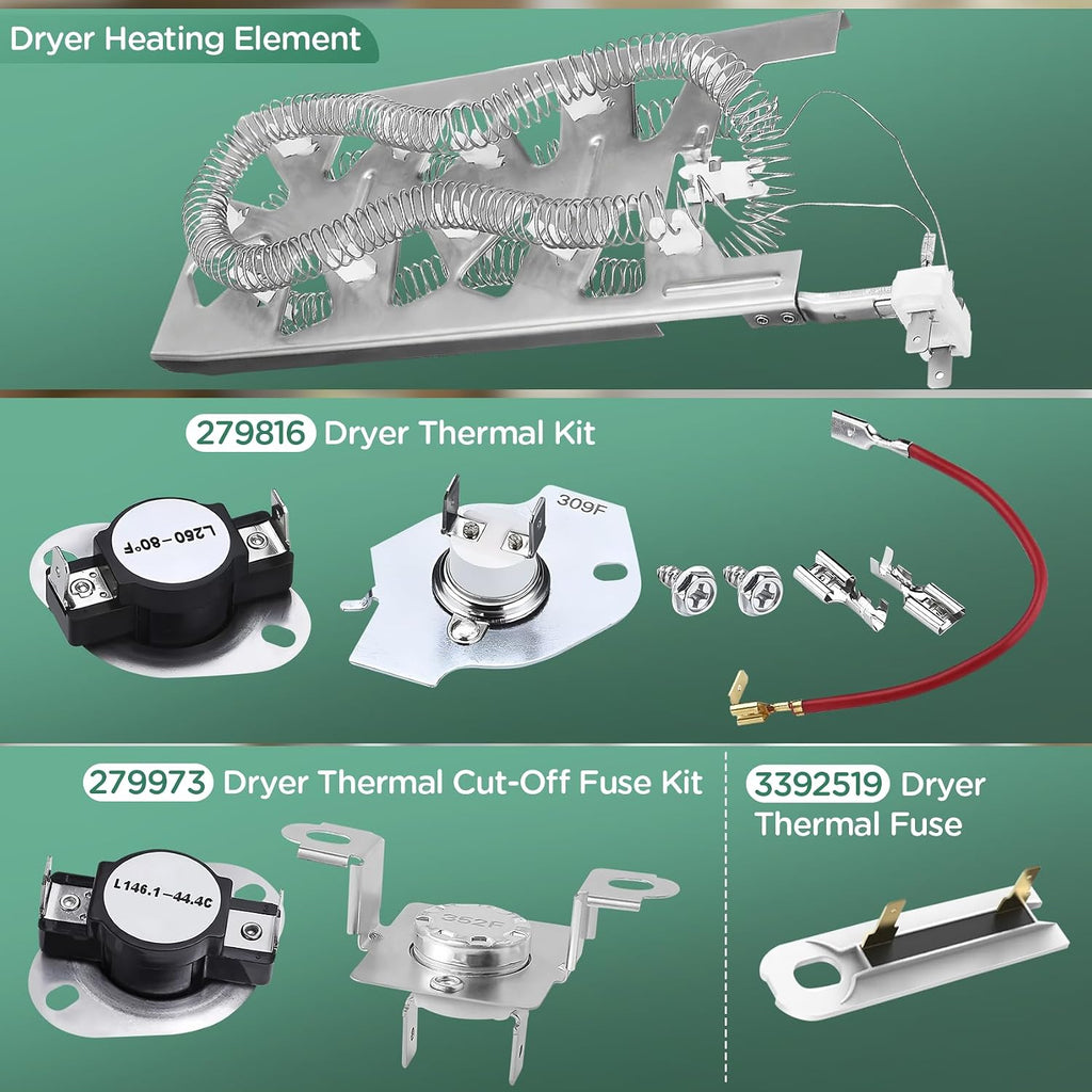 WED5800BW0 GEW9200LW0 WED5100HW0 WED5100HW3 Dryer Heating Element Kit