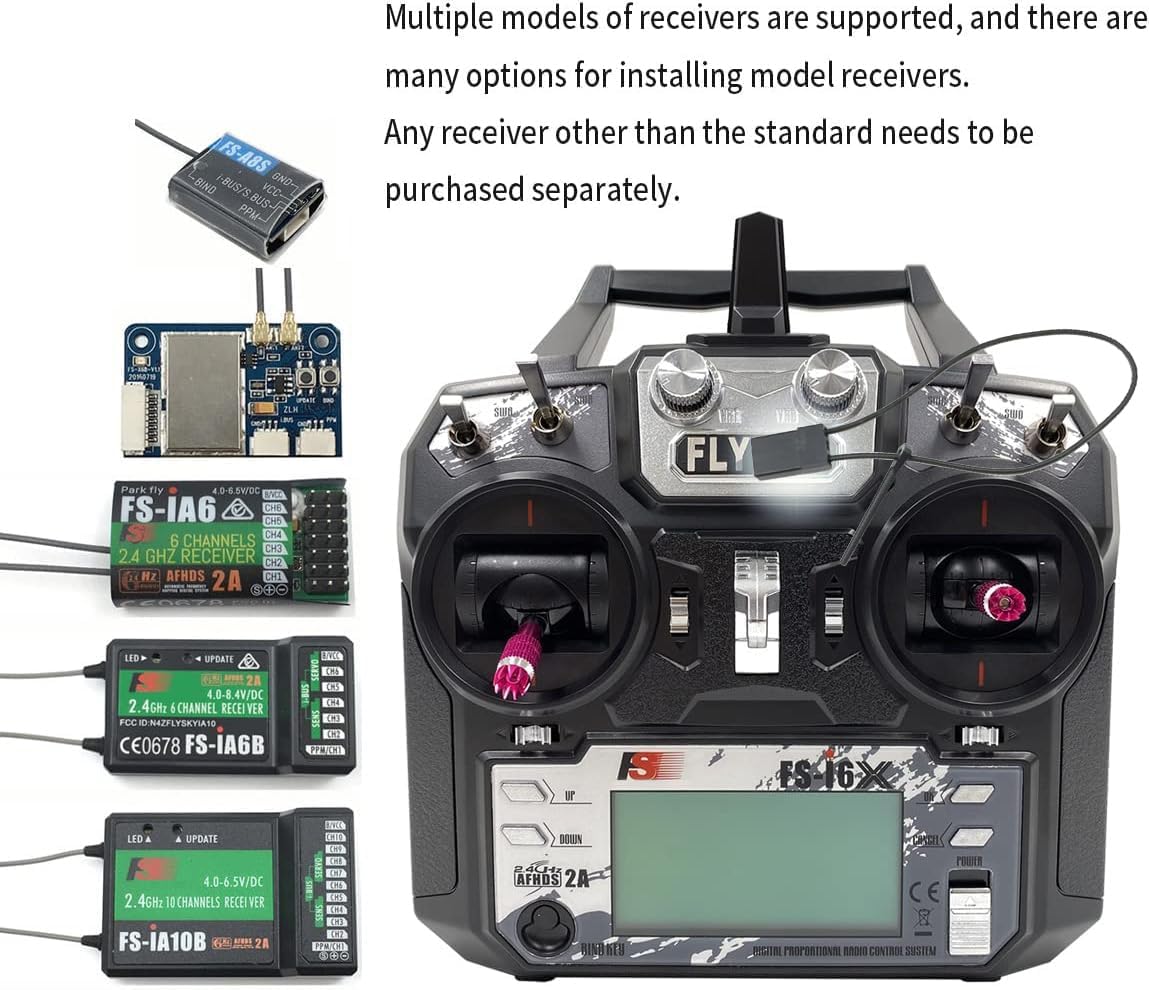 Flysky FS-i6X 10CH Transmitter and Receiver FS-iA10B for RC Models | 10 Channels 2.4GHz AFHDS 2A Radio Control System