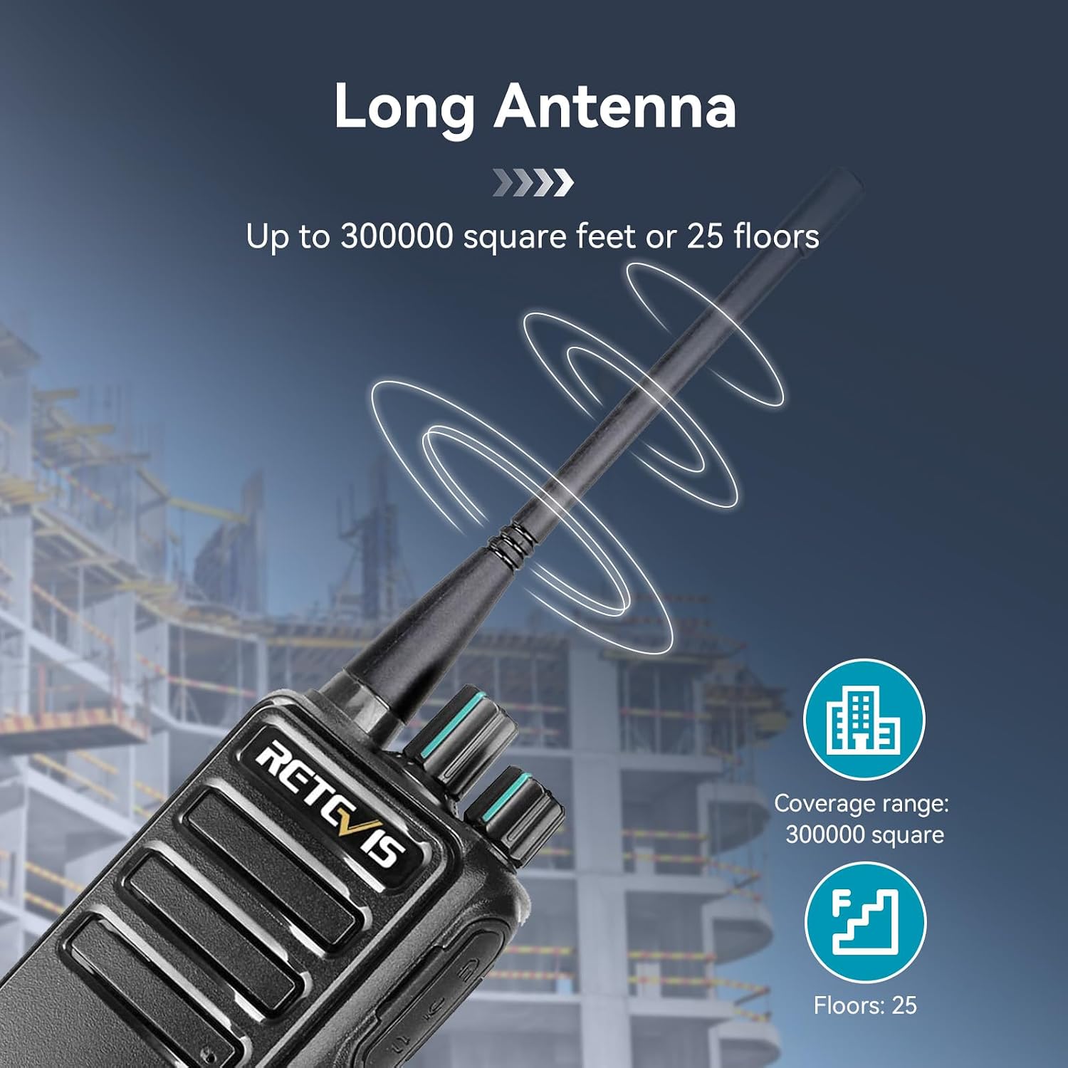 RB29 2 Way Radio Long Range, FRS Two Way Radios with Shoulder Mic | Rugged Walkie Talkies for Worksite Construction