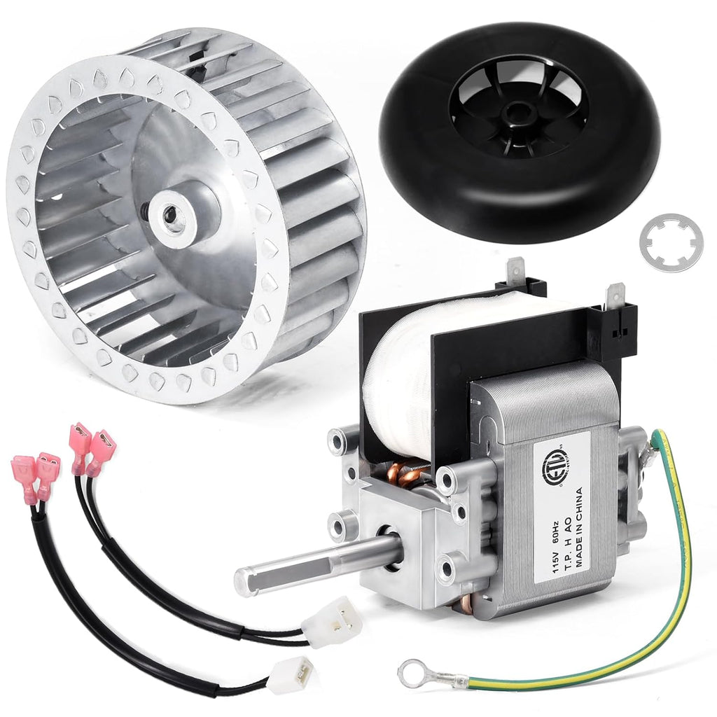 Criditpid 318984-753 HC21ZE117 Draft Inducer Motor with LA11AA005 Blower Wheel Kit for Carrier Furnace, HC21ZE114A 318984753 Furnace Draft Inducer Motor for Carrier, Bryant, Payne and Jakel.
