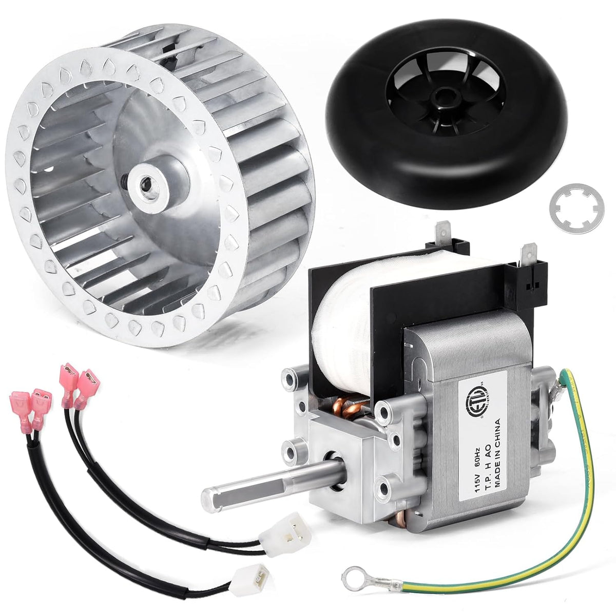 Criditpid 318984-753 HC21ZE117 Draft Inducer Motor with LA11AA005 Blower Wheel Kit for Carrier Furnace, HC21ZE114A 318984753 Furnace Draft Inducer Motor for Carrier, Bryant, Payne and Jakel.