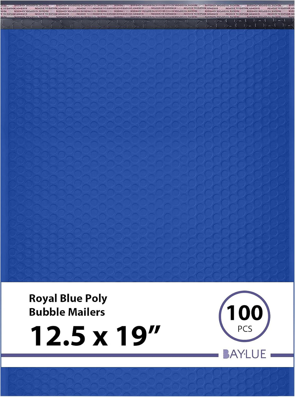 Royal Blue Bubble Mailers 12.5x19, Poly Padded Envelopes #6, 100 Pack