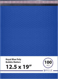 Royal Blue Bubble Mailers 12.5x19, Poly Padded Envelopes #6, 100 Pack