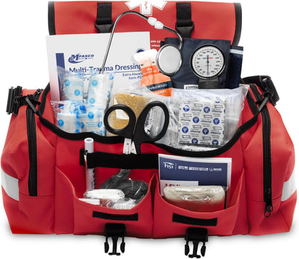 Complete Emergency Response First Aid Kit Trauma Bag - 415 Piece Fully Stocked Supplies for Disaster Preparedness |