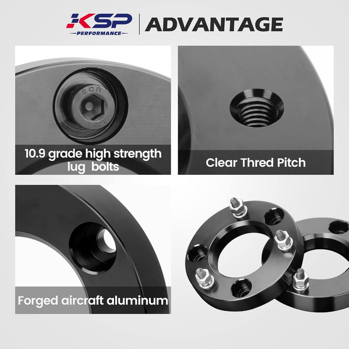 KSP 1.5" F150 Leveling Kits, 1.5in Front Strut Spacers Compatible with F-150 2004-2026 Expedition 2003-2018 Lincoln Mark LT 2005-2008, 1-1/2inch Suspension Level Kit (Package of 2pcs Black)