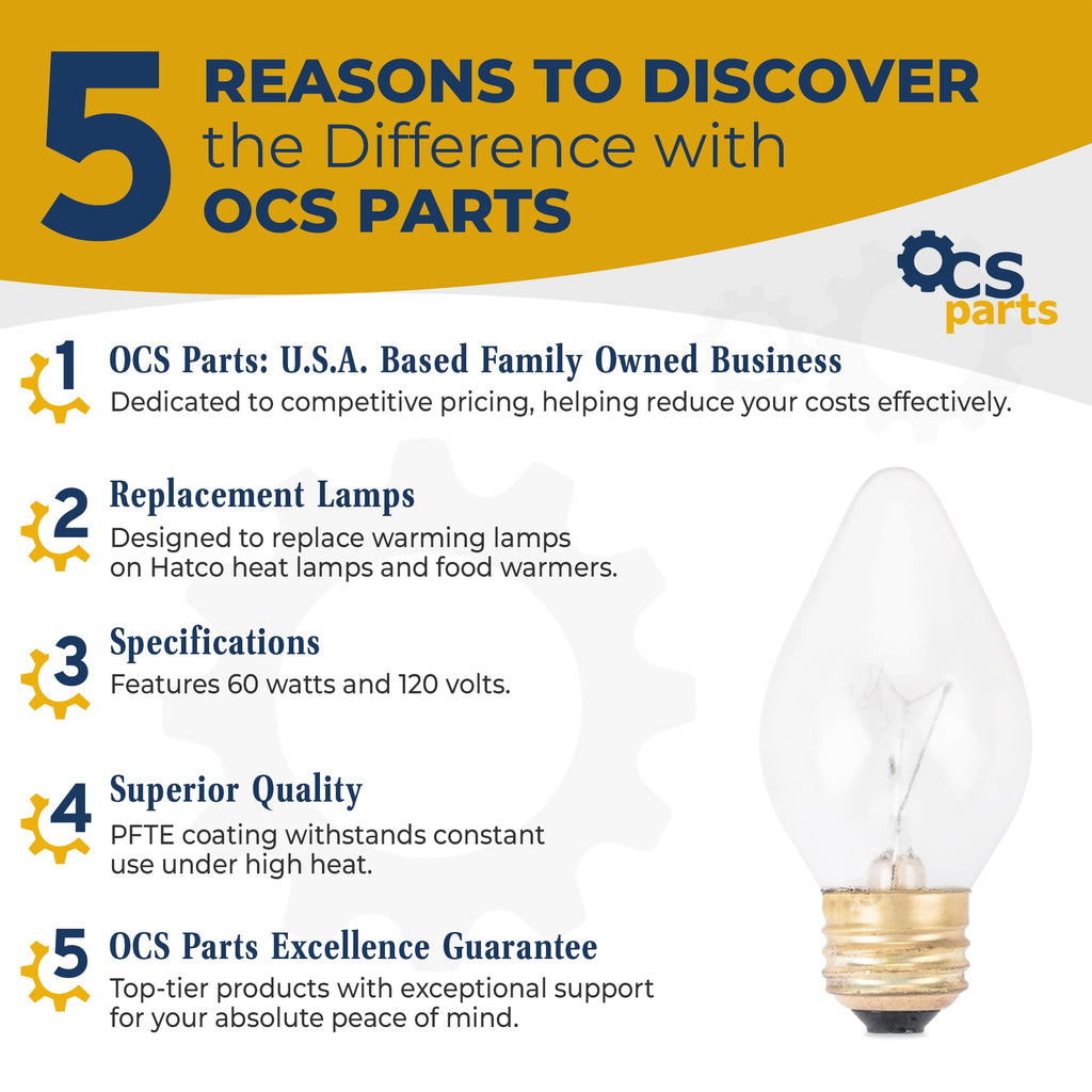 OCS Parts 10-Pack Hatco 02.30.043.00 Light Bulbs for Heat Warmers