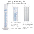 100ml Plastic Graduated Cylinder, Hexagonal Base, Double Scale