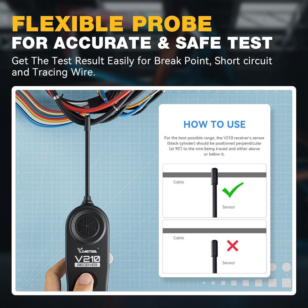 V210 Wire Tracer Circuit Breaker Finder, Automotive Circuit Tester Open & Short Circuit Finder, Broken Wire Detector