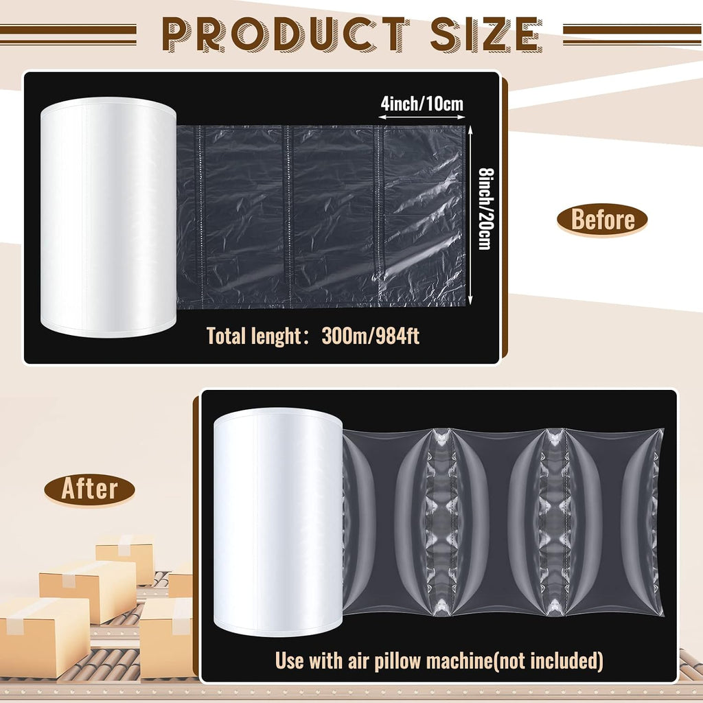 Pillow Cushion Film Roll, Cut-to-length, Independent Bubble Columns, 3000 Count Inflatable Wrap Air Bags Void Filler