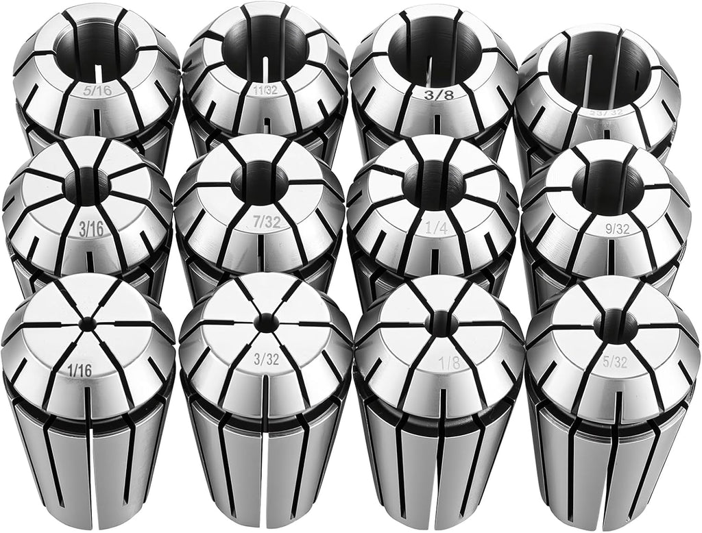 VEVOR ER16 Collet Set 1/16"-13/32" 12 Piece ER16 Spring Collet Chuck Set