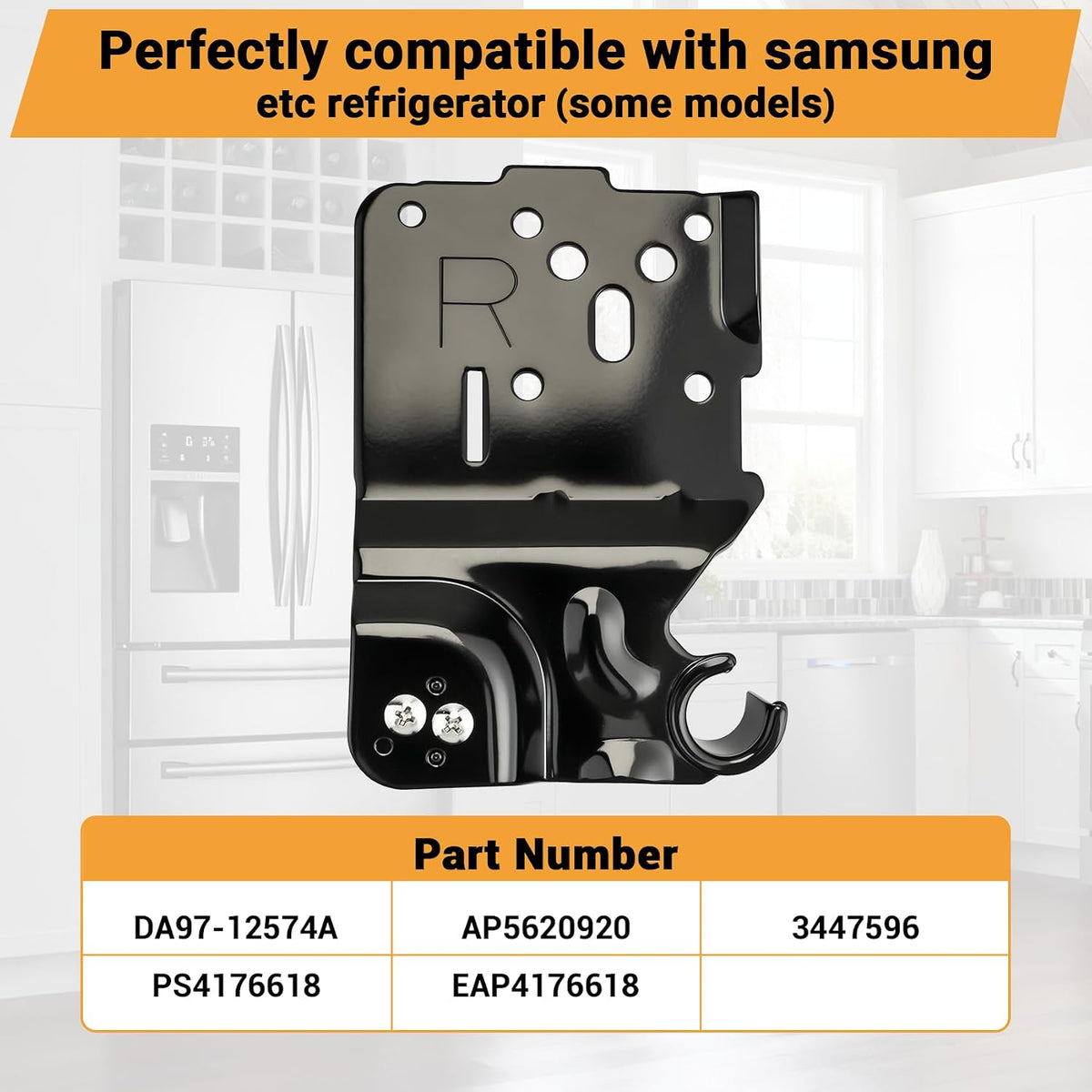 DA97-12574A Upper Right Hinge Assembly Compatible with Samsung Refrigerator