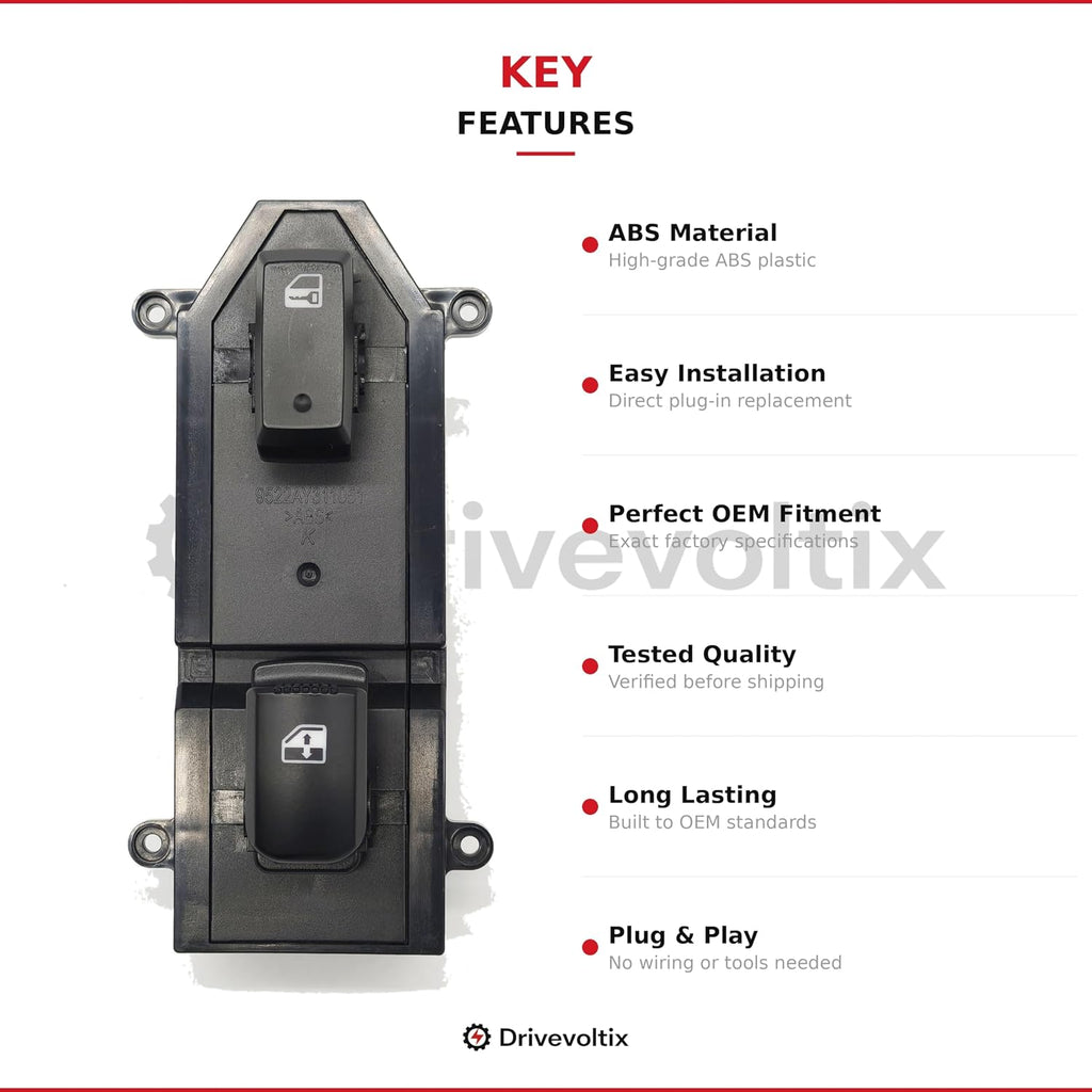 Passenger/Front Right Side Power Window Switch Compatible with Hyundai Santa Fe 2007-2012, Replaces OEM 93575-2B000, 935752B000