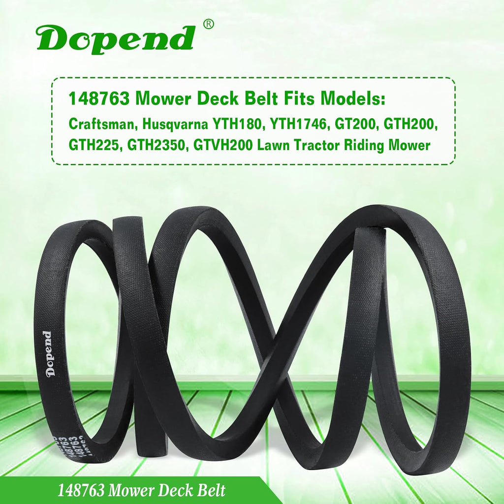532148763 148763 Mower Deck Belt 5/8'' x 86'' for Craftsman, Husqvarna YTH180, YTH1746, GT200, GTH200, GTH225 Lawn Tractor Riding Mower, Replaces 148763 Craftsman Deck Belt 532148763, 531300769