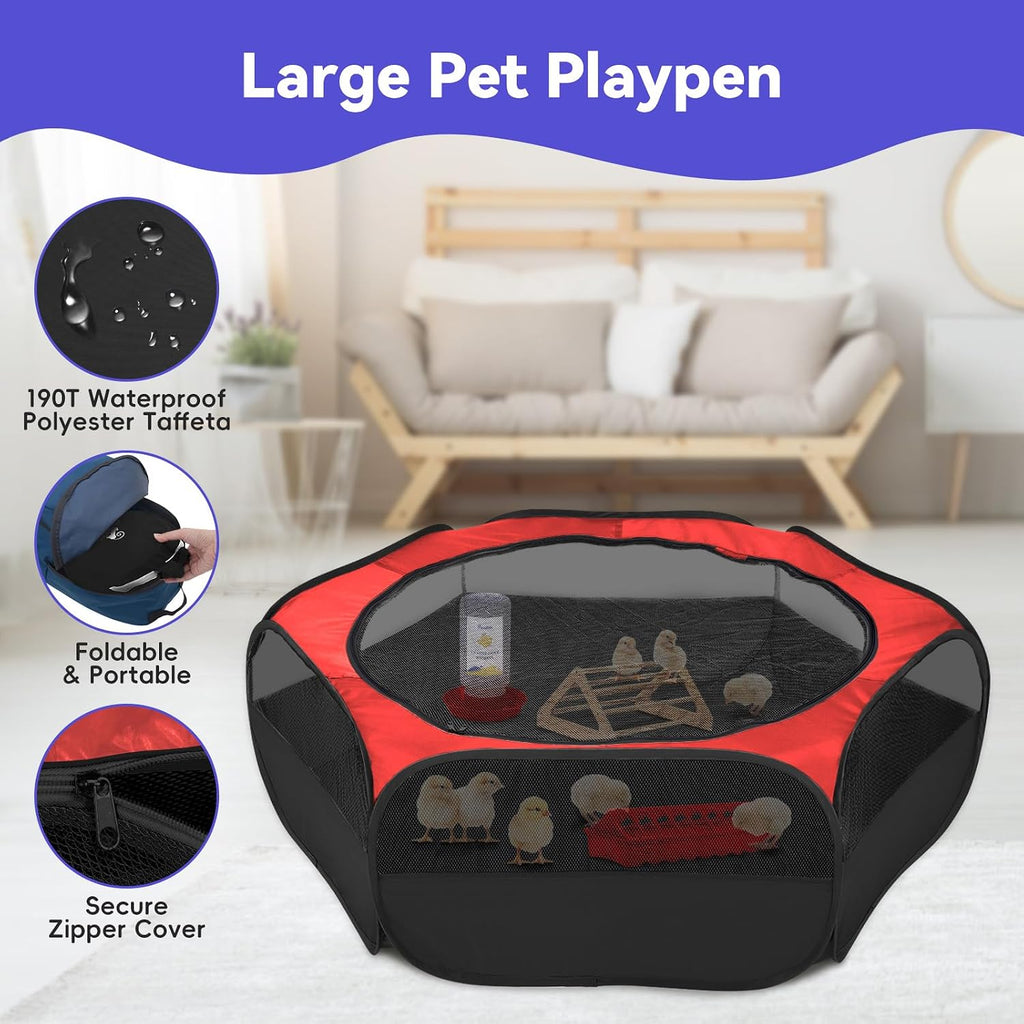 Chick Brooder Box for Chick Starter Kit, Red+Black