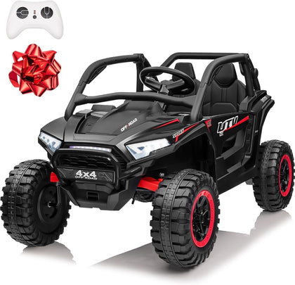 24V Ride on Car, 2 Seater XL Off-Road UTV w/4 RMP2000W Motors, Remote Control, Gift Flower, Bluetooth Music, LED