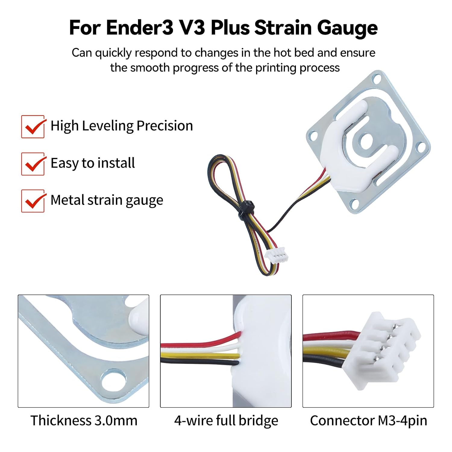 Replacement Heatbed Leveling Sensor for Ender-3: V3 Plus 2Pcs Original Auto Bed Level Metal Strain Gauge Module with