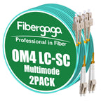 OM4 LC to SC Fiber Patch Cable, Multimode, 10M(33ft),2Pack