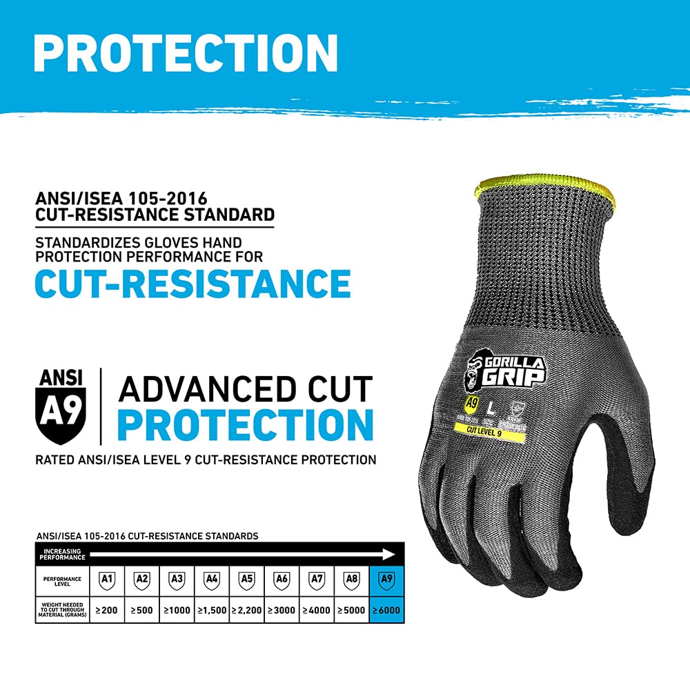 Work Gloves, Small, 1 Pair, Nitrile Coated, Gray and Black