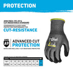 Work Gloves, Small, 1 Pair, Nitrile Coated, Gray and Black