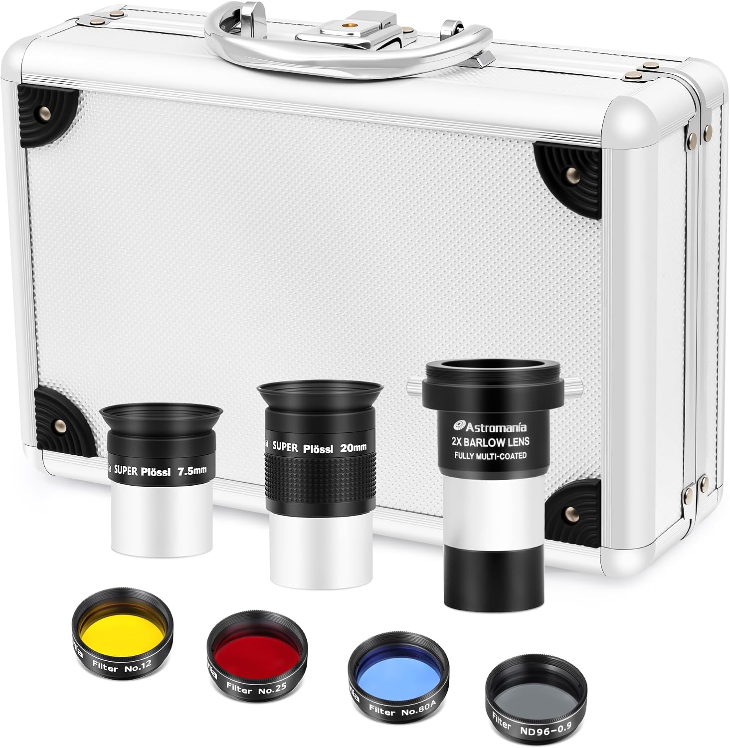 Telescope Eyepiece Set, 8 Piece Telescope Accessory Kit 1.25inch | Telescope Accessory Kit, Super Plossl Eyepiece