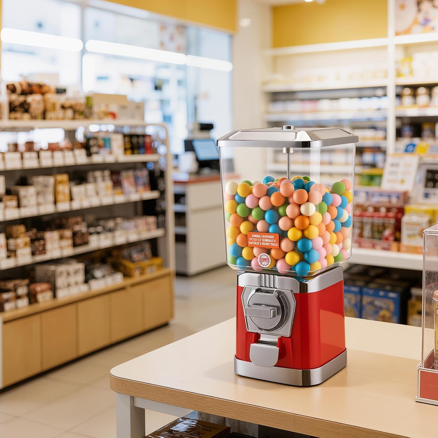 Gumball Machine for Kids, 17"H Home Candy Vending Machine, PC Gumball Dispenser, Bubble Gum Machine for Game Stores