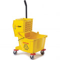 26 qt Yellow Commercial Plastic Mop Bucket on Wheels