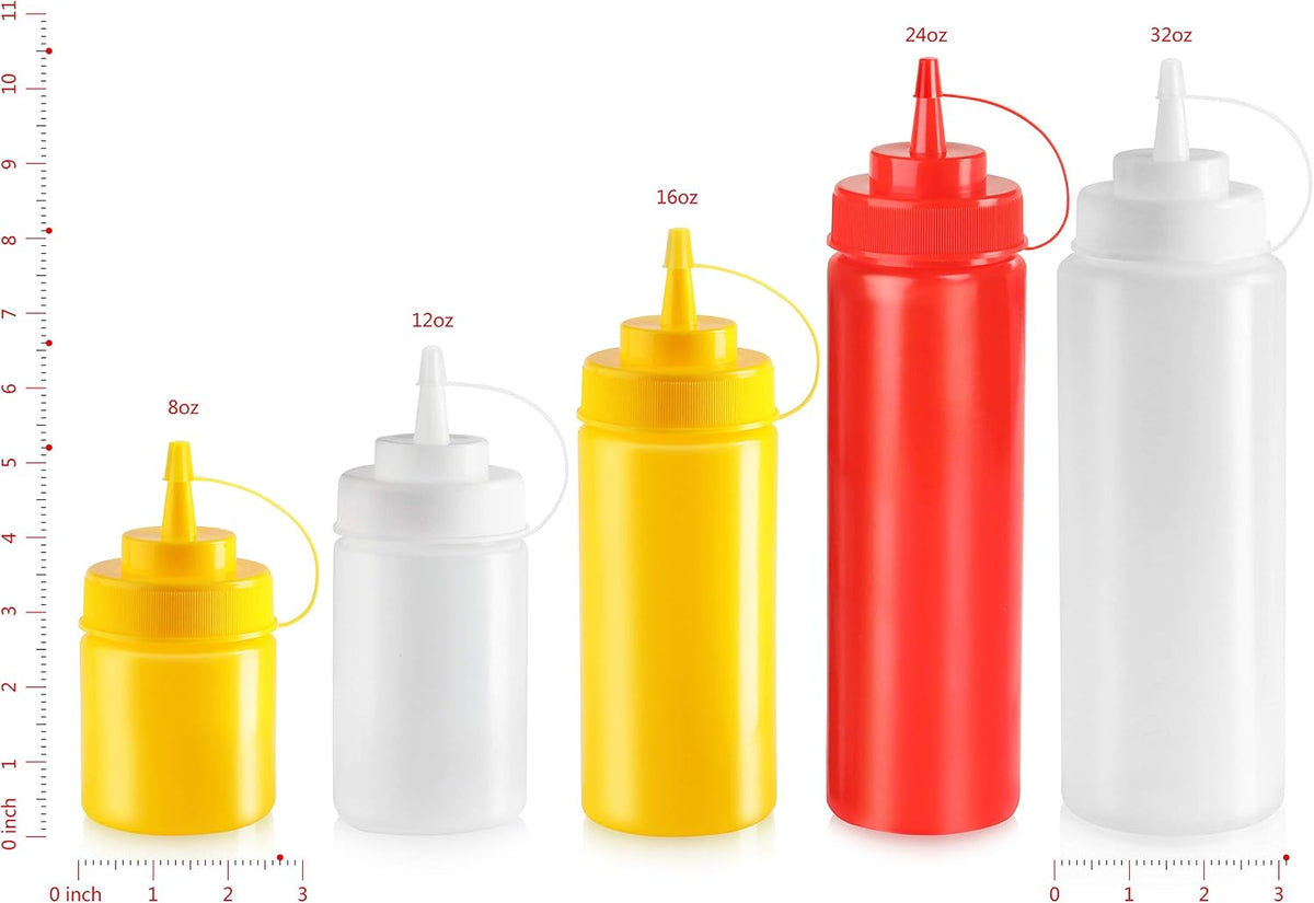 Plastic Squeeze Bottles, 24oz, 6 pk, Clear